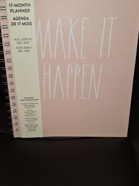 Rae Dunn Make It Happen Planner — Light Pink Cover